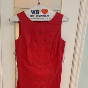 Calvin Klein Pink Floral Embroidered Sheath Dress Size 4